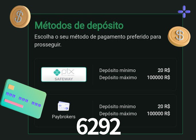 O cassino 6292bet oferece uma grande variedade de métodos de pagamento